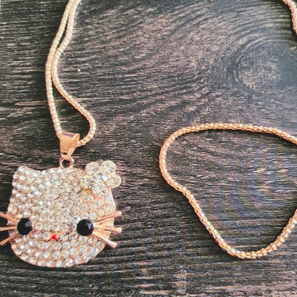 Rhinestone Hello Kitty Necklace